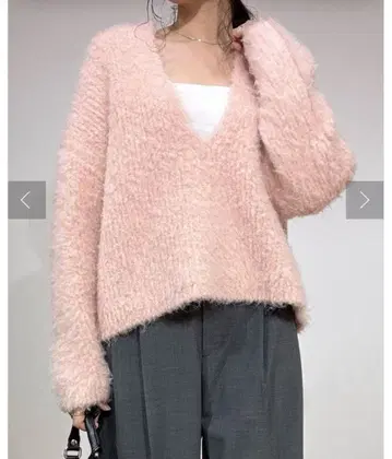 새상품급! 윔 가젯 믹스얀 V넥 풀오버 핑크