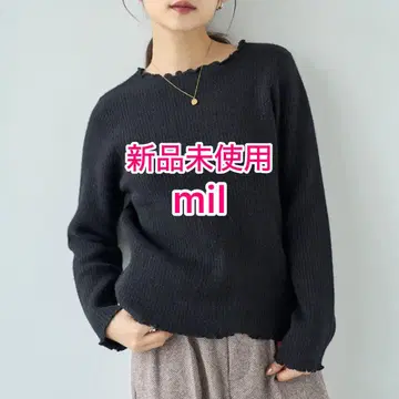 미사용 새상품 mil 안감 퍼 메로우 니트탑 [ 585110 ]