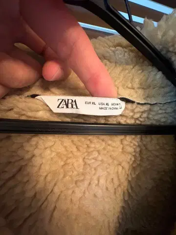 ZARA 블랙 가죽 보아 자켓 XL