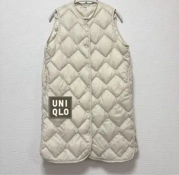 유니클로 아이보리 울트라 라이트 다운 롱 베스트