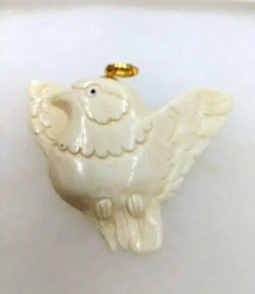 아이보리 조각 천연 소재 레트로 앤티크 새 펜던트 탑 미사용