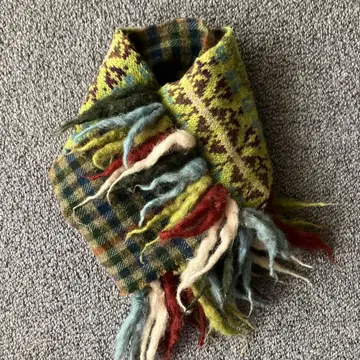 스코틀랜드제 컬러풀 머플러 컴팩트한 사이즈