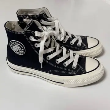 HYSTERIC GLAMOUR 블랙 사이드 지퍼 하이컷 스니커즈