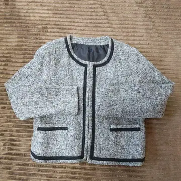 노카라 트위드 자켓 그레이 계열