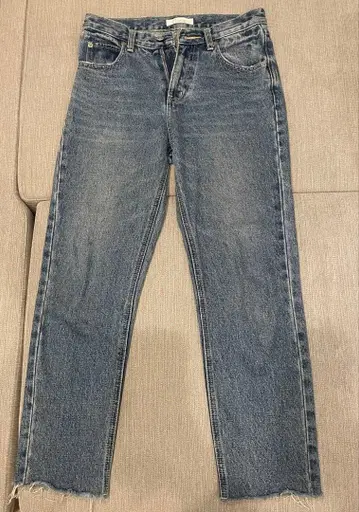 vicente 스트레이트 데님 블루 프린지 밑단