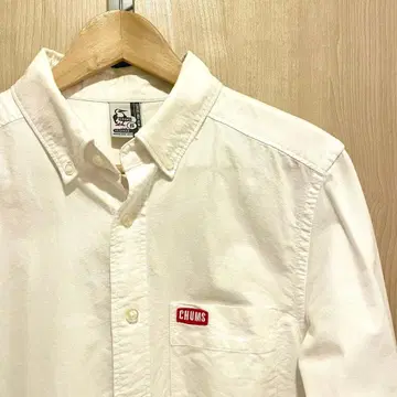 참스 버튼다운 셔츠 화이트 셔츠 화이트 슬리브 셔츠 CHUMS