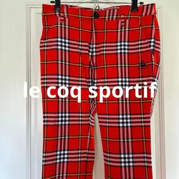 여성용 골프 체크 무늬 팬츠 빨간색