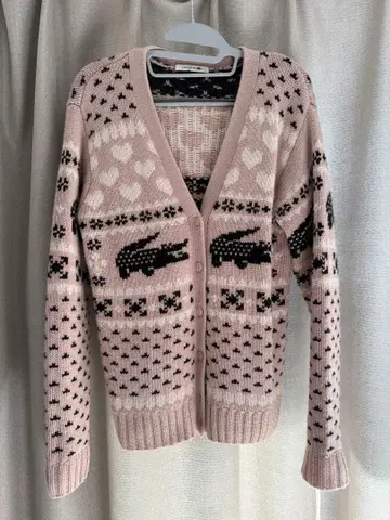 LACOSTE 하트 무늬 니트 가디건
