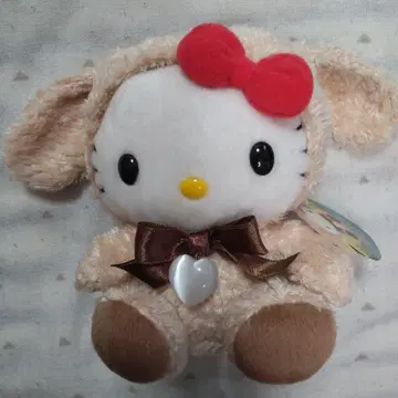새상품 헬로키티 럭키 스톤 봉제 인형 캣츠아이 토끼 인형옷