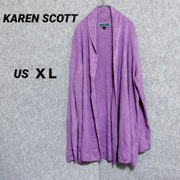 구제 의류 [ KAREN SCOTT ] 퍼플 긴팔 가디건 빅 사이즈 XL