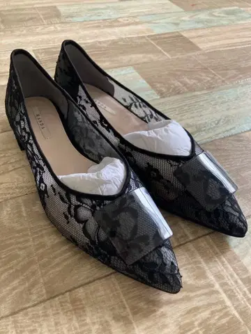 RANDA 블랙 레이스 펌프스 23.5cm