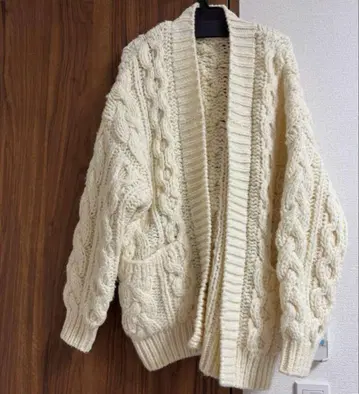 스나이델 손뜨개질 케이블 니트 가디건