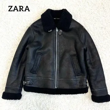새상품급 ZARA 보아 자켓 인조 가죽 블랙 L 사이즈