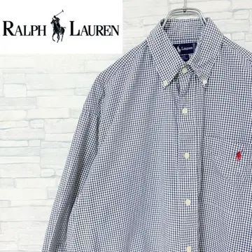 랄프 로렌 긴팔 셔츠 BD셔츠 깅엄 체크 자수 로고 M
