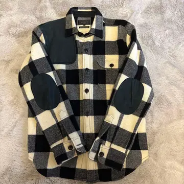 BEAMS 엘보 패치 플란넬 셔츠 M 사이즈