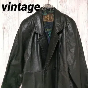 빈티지 가죽 자켓 코트 안감  램 가죽 천연 가죽 L 상당 블랙