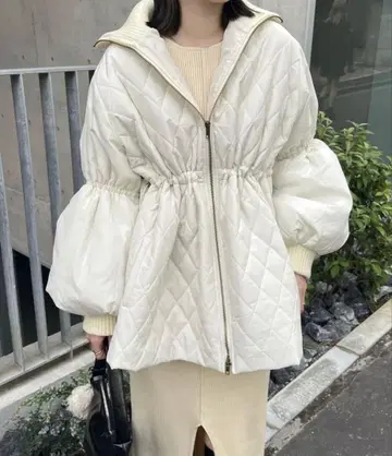 mline mystic 밀리터리 퀼팅 코트 화이트