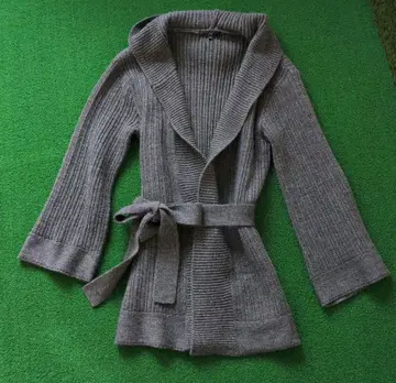 J&R 후드 부착 그레이 긴팔 가디건 M