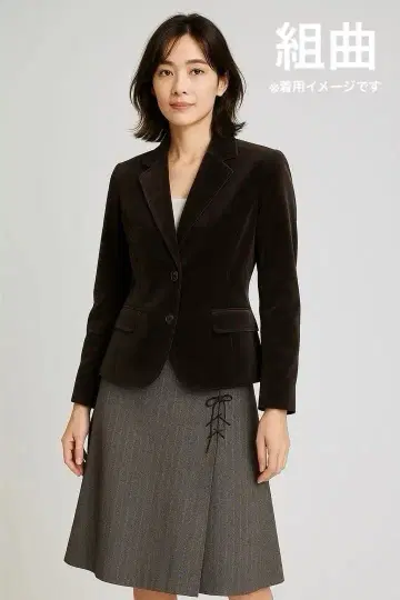 [ 쿠미쿄쿠 세트 ] M 사이즈 벨로아 테일러드 자켓 스커트