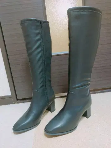 니센 블랙 롱 부츠 EEE 3E 청키힐 새상품 미사용