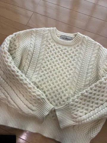 24AW 이에나 별주 L.L.Bean 아이보리 케이블 니트 스웨터