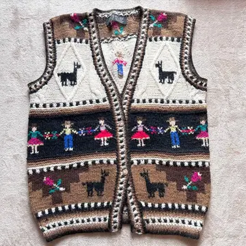 [vintage] 알파카 핸드메이드 니트 베스트 ALEF Kobe