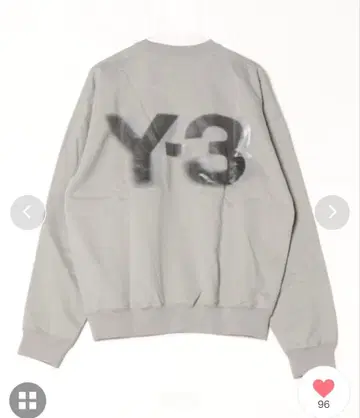 Y-3 로고 크루 그레이 맨투맨