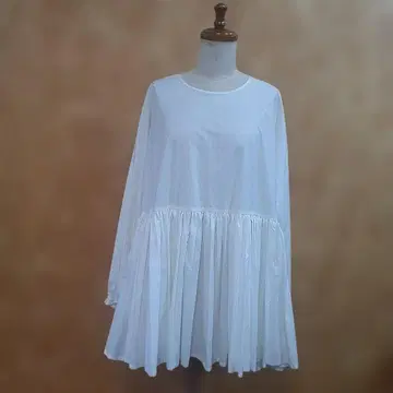 PINK HOUSE 핑크하우스 봄버 플리츠 블라우스 화이트