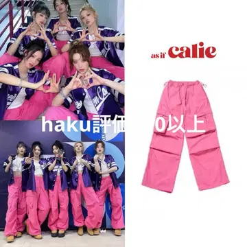 asifcalie 핑크 카고 팬츠 사이드 포켓 포함