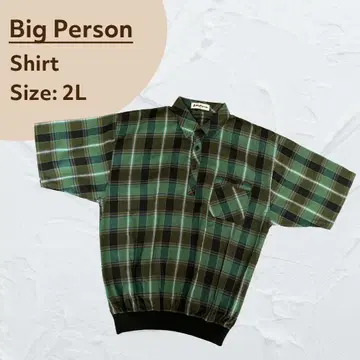 빅 퍼슨 체크 무늬 반팔 셔츠 2L