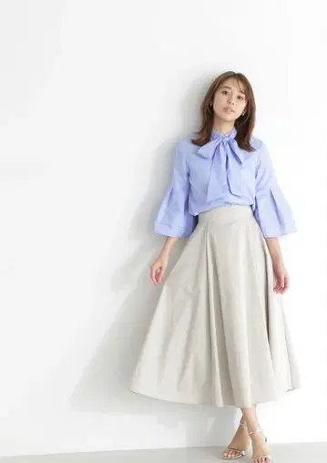 NATURAL BEAUTY 컬러 플레어 스커트 S