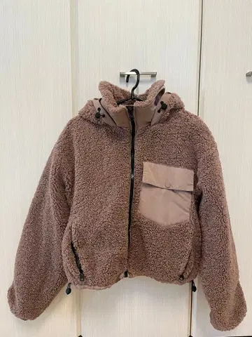 ZARA 대비 포켓 부착 보아 원단 자켓 아우터 블루종 핑크