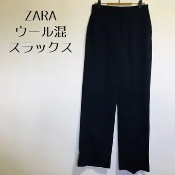 [ ZARA 자라 ] 슬랙스 팬츠 네이비 계열 울 혼방 후크