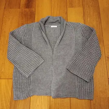 PLS+T 그레이 니트 가디건 긴팔