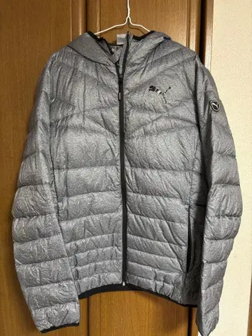 PUMA 후드 부착 다운 자켓 L 그레이