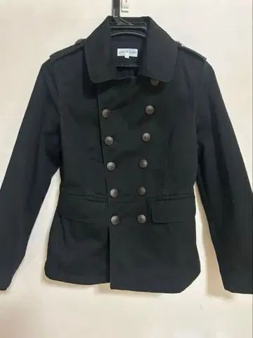 블랙 밀리터리 자켓 더블 브레스트