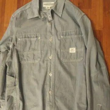 사사프라스 틴스트 샴브레이 워크 셔츠 인디고