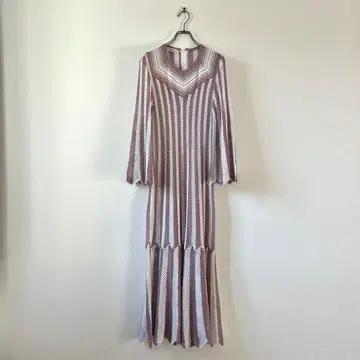 재팬 빈티지 크로셰 원피스 메쉬 스트라이프 히피 레트로