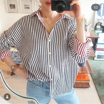 ZARA 스트라이프 셔츠 S 자라 zara 카와히토 미호 SEVENTEN
