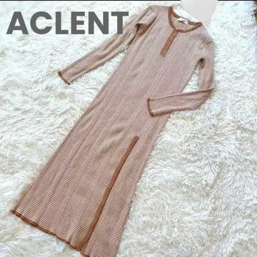 ACLENT 아클렌트 보더 리브 원피스