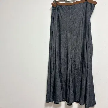 다크 그레이 플레어 스커트 브라운 허리 여성용