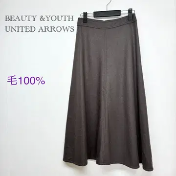뷰티앤유스 유나이티드 애로우즈 롱 스커트 브라운 계열 울