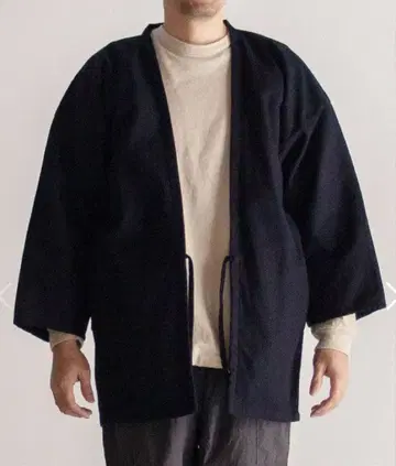 엔니치 HANTEN 네이비 자수 반텐 도테라