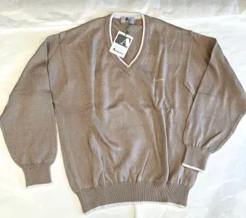 아쿠아 스큐텀 남성용 베이지 V넥 니트 스웨터