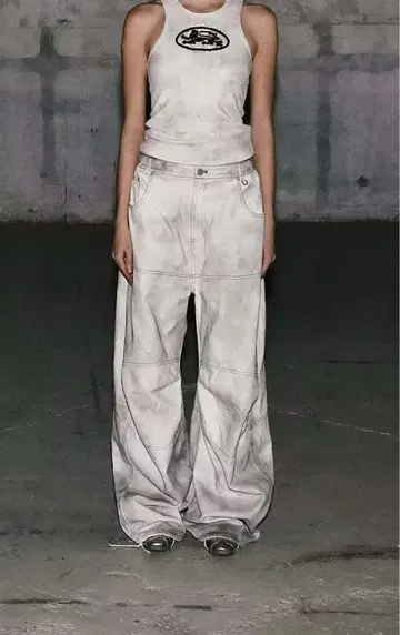 badblood 레트로 타이다이 스트레이트 팬츠