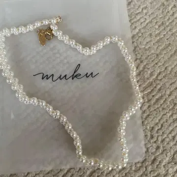 muku 화이트 펄 목걸이 초커