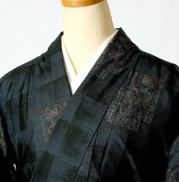 7538 본장 아이 오시마 명주 색지 겹침 경위 무늬 7 말 미사용