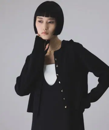 ADAM ET ROPE' 셀렉 길이 크루넥 니트 가디건