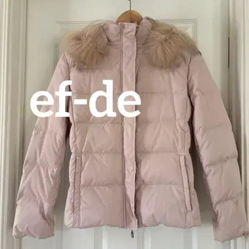 [ 새상품 ] ef-de 퍼 달린 얇은 핑크 다운 자켓