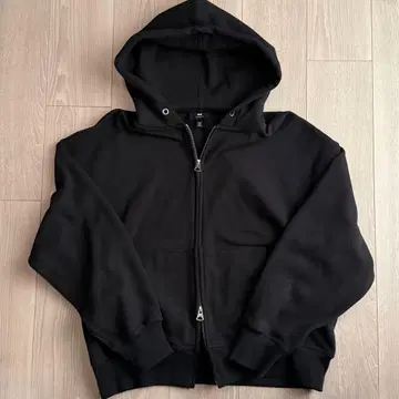 H&M 짧은 기장 더블 지퍼 후드티